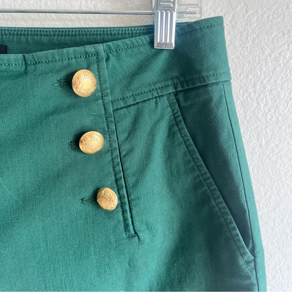 Talbots Cotton Slub Sailor Crop Pants Green Size 6 NWT - Picture 5 of 13